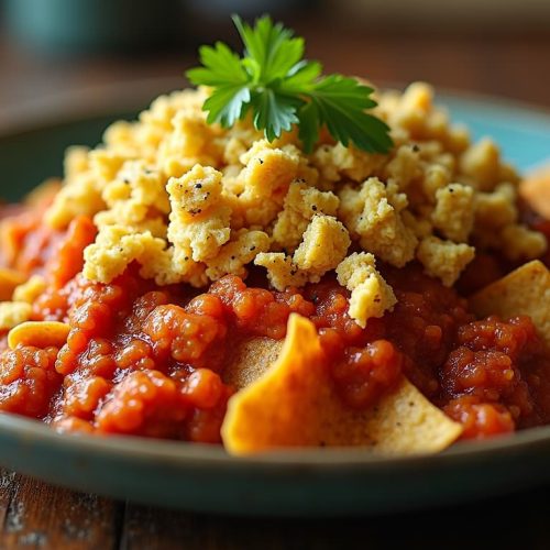 Traditional Chipotle Tofu Chilaquiles – La Cuisine d' Olivia