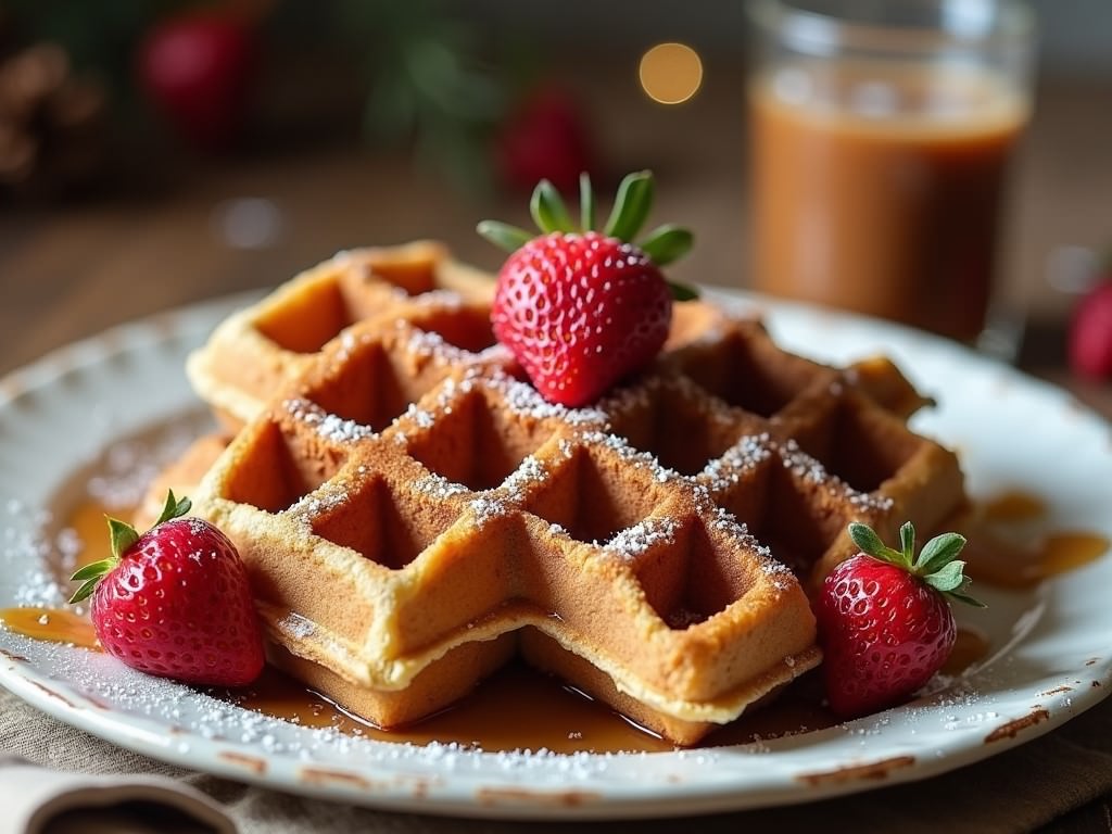 Vegan Gingerbread Waffles